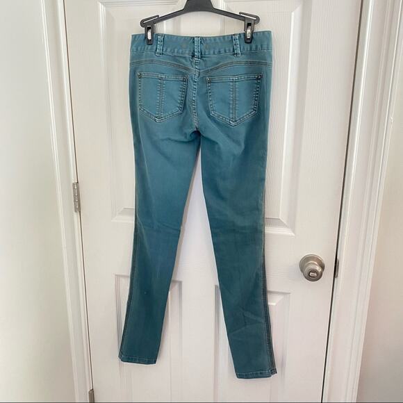 Free People Womens Pants size 26 Teal Blue colored Skinny Jeans 26 - Picture 4 of 5